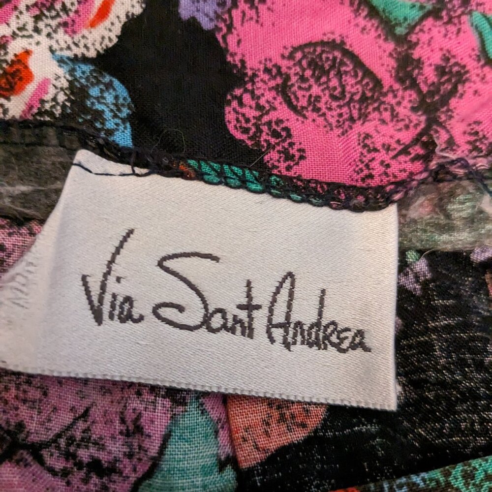 Via Sant Andrea Vintage Floral Midi Skirt โ 34" Waist - Picture 3 of 5